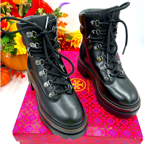 Tory Burch Shoes - Women’s Tory Burch, leather lug, sole, hiking/combat boots, size 7